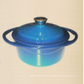 Purple Enamel Round Cast Iron Casserole Dia 28cm